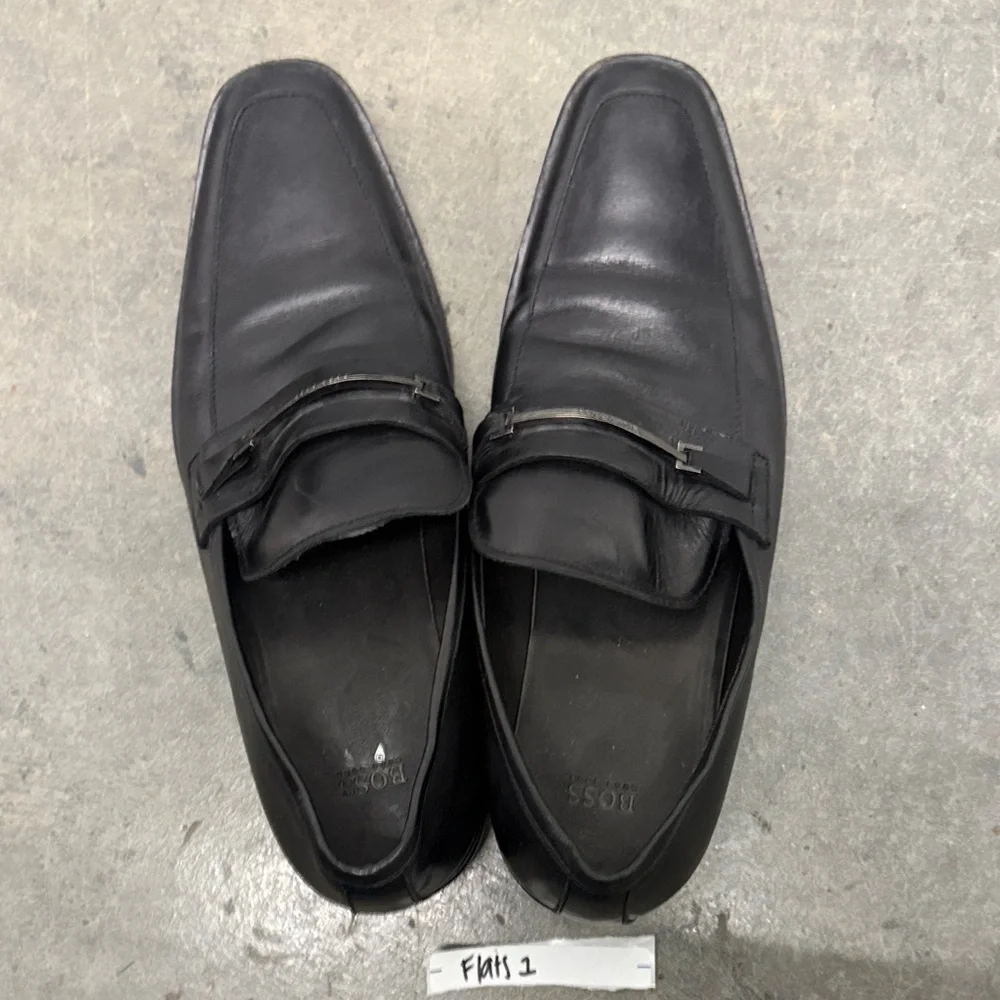 Boss Classic Black Leather Loafers